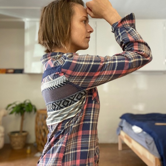 We the Free Cotton Patterned Plaid Button-Up - Picture 2 of 7